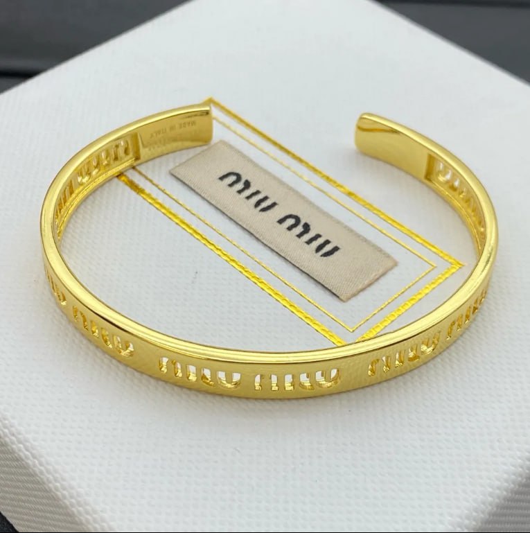 Miu Miu Logo Cuff Bracelets [2 styles]