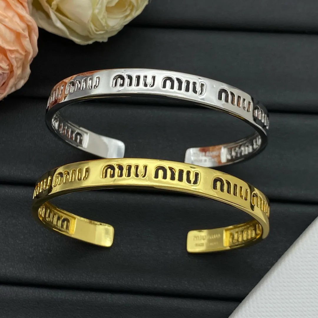 Miu Miu Logo Cuff Bracelets [2 styles]