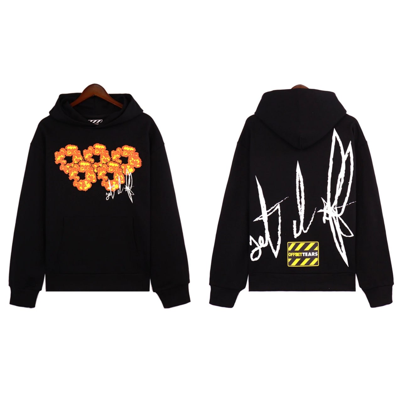 Offset Tears Flame Heart Hoodie [5 styles]