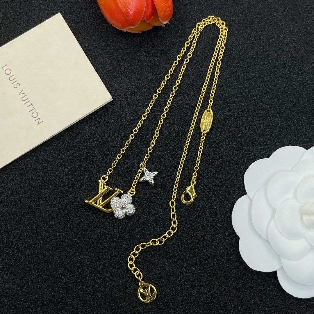 Louis Vuitton LV Flower & Star Charm Necklace